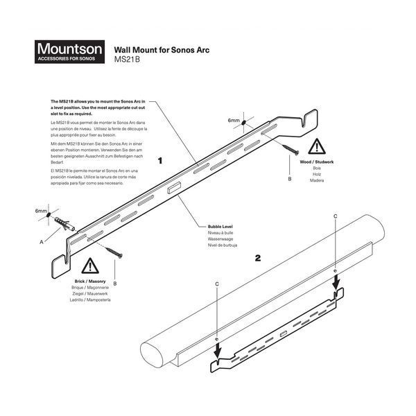 MOUNTSON MS21B Wall Mount for Sonos Arc MS21B фото